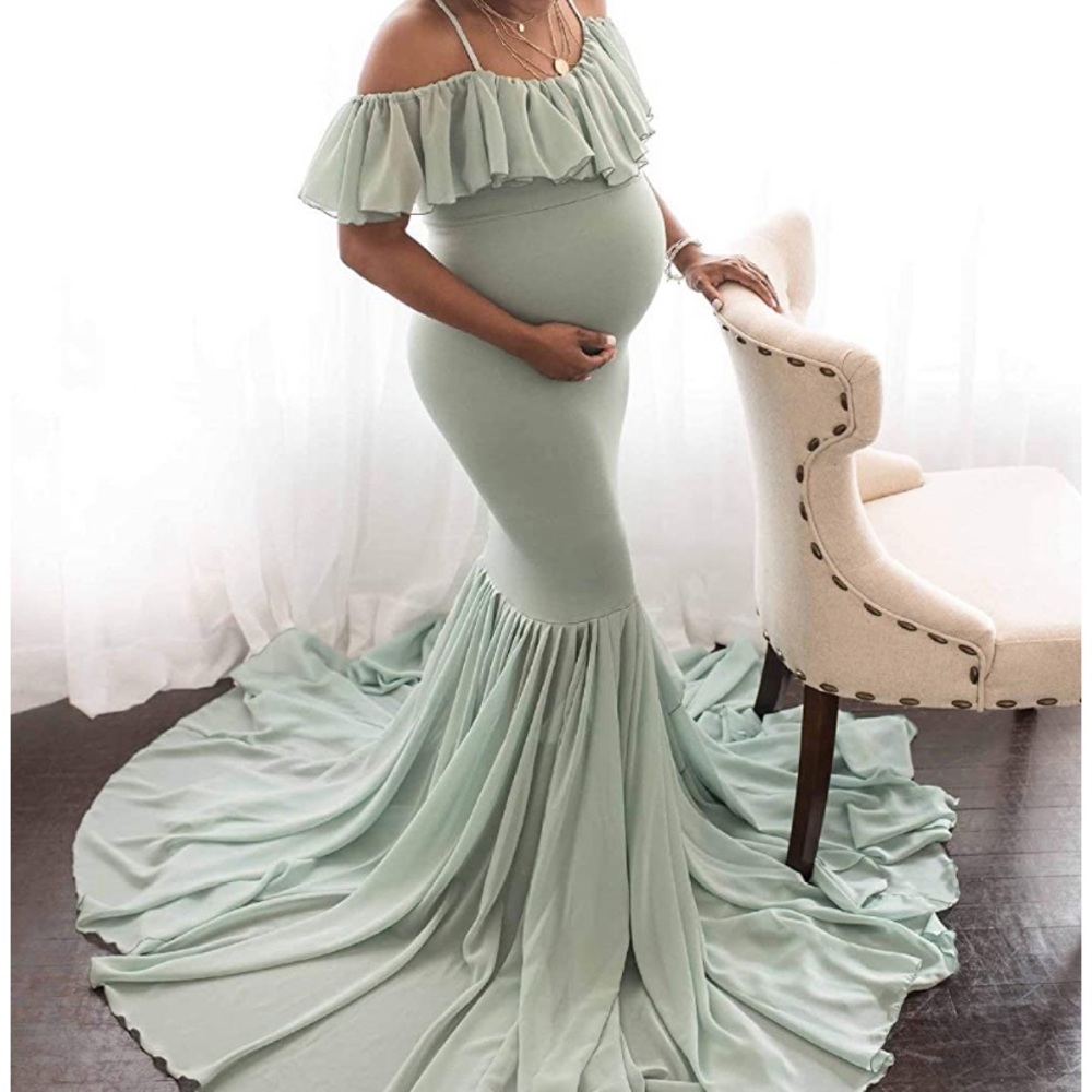Mint Maternity Gown